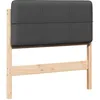 Image de vidaXL Tête de lit capitonnée Brun et Gris foncé 75 cm Pin Massif, Tête de lit rectangulaire élégante, Accessoire Moderne pour Une Chambre Tendance, Partie de lit Durable