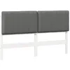 Image de vidaXL Tête de lit capitonnée Blanc et Gris Clair 160 cm Pin Massif, Décor de Chambre stylé, tête de lit rembourrée rectangulaire, Cadre en pin Solide, esthétique Moderne pour l'intérieur