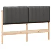 Image de vidaXL Tête de lit capitonnée Brun et Gris foncé 135 cm Pin Massif, Décor de Chambre stylé, tête de lit rembourrée rectangulaire, Cadre en pin Solide, esthétique Moderne pour l'intérieur