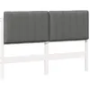 Image de vidaXL Tête de lit capitonnée Blanc et Gris Clair 135 cm Pin Massif, Déco Chic pour Chambre, Design Moderne, tête de lit en pin rembourrée, Accessoire Pratique pour la Maison