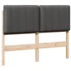 Image de vidaXL Tête de lit capitonnée Brun et Gris foncé 120 cm Pin Massif, Décor de Chambre stylé, tête de lit rembourrée rectangulaire, Cadre en pin Solide, esthétique Moderne pour l'intérieur