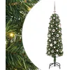 Image de vidaXL Sapin de Noël Artificiel Vert 120 cm PVC et Acier et Plastique, Déco de Salon, Arbre de Noël Artificiel Moderne en Cône, Éclairé par LED, Économiseur d'Espace