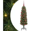 Image de vidaXL Sapin de Noël Artificiel Vert 150 cm PVC et Acier et Plastique, Sapins de Noël artificiels, Design Conique Moderne, déco extérieure Durable, éclairage LED Festif pour célébrations