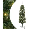 Image de vidaXL Sapin de Noël Artificiel Vert 150 cm PVC et Acier et Plastique, Sapins de Noël artificiels, Design Conique Moderne, déco extérieure Durable, éclairage LED Festif pour célébrations