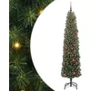 Image de vidaXL Sapin de Noël Artificiel Vert 180 cm PVC et Acier et Plastique, Déco de Salon, Arbre de Noël Artificiel Moderne en Cône, Éclairé par LED, Économiseur d'Espace
