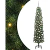 Image de vidaXL Sapin de Noël Artificiel Vert 180 cm PVC et Acier et Plastique, Déco de Salon, Arbre de Noël Artificiel Moderne en Cône, Éclairé par LED, Économiseur d'Espace