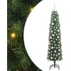 Image de vidaXL Sapin de Noël Artificiel Vert 180 cm PVC et Acier et Plastique, Déco de Salon, Arbre de Noël Artificiel Moderne en Cône, Éclairé par LED, Économiseur d'Espace
