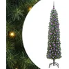 Image de vidaXL Sapin de Noël Artificiel Vert 180 cm PVC et Acier et Plastique, Déco de Salon, Arbre de Noël Artificiel Moderne en Cône, Éclairé par LED, Économiseur d'Espace