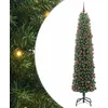 Image de vidaXL Sapin de Noël Artificiel Vert 210 cm PVC et Acier et Plastique, Arbre de Noël Moderne en cône, déco LED résistante, Festive pour Votre Maison, Jardin et terrasse