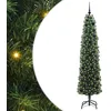 Image de vidaXL Sapin de Noël Artificiel Vert 210 cm PVC et Acier et Plastique, Arbre de Noël Moderne en cône, déco LED résistante, Festive pour Votre Maison, Jardin et terrasse