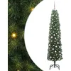 Image de vidaXL Sapin de Noël Artificiel Vert 210 cm PVC et Acier et Plastique, Arbre de Noël Moderne en cône, déco LED résistante, Festive pour Votre Maison, Jardin et terrasse