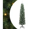 Image de vidaXL Sapin de Noël Artificiel Vert 210 cm PVC et Acier et Plastique, Arbre de Noël Moderne en cône, déco LED résistante, Festive pour Votre Maison, Jardin et terrasse