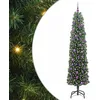 Image de vidaXL Sapin de Noël Artificiel Vert 210 cm PVC et Acier et Plastique, Arbre de Noël Moderne en cône, déco LED résistante, Festive pour Votre Maison, Jardin et terrasse