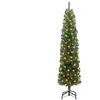 Image de vidaXL Sapin de Noël Artificiel Vert 240 cm PVC et Acier et Plastique, Déco de Salon, Arbre de Noël Artificiel Moderne en Cône, Éclairé par LED, Économiseur d'Espace