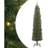 Image de vidaXL Sapin de Noël Artificiel Vert 240 cm PVC et Acier et Plastique, Déco de Salon, Arbre de Noël Artificiel Moderne en Cône, Éclairé par LED, Économiseur d'Espace