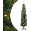 Image de vidaXL Sapin de Noël Artificiel Vert 240 cm PVC et Acier et Plastique, Déco de Salon, Arbre de Noël Artificiel Moderne en Cône, Éclairé par LED, Économiseur d'Espace