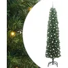 Image de vidaXL Sapin de Noël Artificiel Vert 240 cm PVC et Acier et Plastique, Déco de Salon, Arbre de Noël Artificiel Moderne en Cône, Éclairé par LED, Économiseur d'Espace