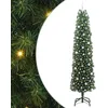 Image de vidaXL Sapin de Noël Artificiel Vert 240 cm PVC et Acier et Plastique, Déco de Salon, Arbre de Noël Artificiel Moderne en Cône, Éclairé par LED, Économiseur d'Espace