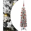 Image de vidaXL Sapin de Noël Artificiel Vert 150 cm PVC et Acier et Plastique, Déco de Salon, Arbre de Noël Artificiel Moderne en Cône, Éclairé par LED, Économiseur d'Espace