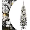 Image de vidaXL Sapin de Noël Artificiel Vert 150 cm PVC et Acier et Plastique, Sapins de Noël artificiels, Design Conique Moderne, déco extérieure Durable, éclairage LED Festif pour célébrations