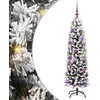 Image de vidaXL Sapin de Noël Artificiel Vert 150 cm PVC et Acier et Plastique, Déco de Salon, Arbre de Noël Artificiel Moderne en Cône, Éclairé par LED, Économiseur d'Espace