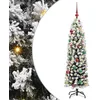 Image de vidaXL Sapin de Noël Artificiel Vert 150 cm PVC et Acier et Plastique, Déco de Salon, Arbre de Noël Artificiel Moderne en Cône, Éclairé par LED, Économiseur d'Espace