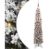 Image de vidaXL Sapin de Noël Artificiel Vert 180 cm PVC et Acier et Plastique, Déco de Salon, Arbre de Noël Artificiel Moderne en Cône, Éclairé par LED, Économiseur d'Espace