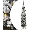 Image de vidaXL Sapin de Noël Artificiel Vert 180 cm PVC et Acier et Plastique, Déco de Salon, Arbre de Noël Artificiel Moderne en Cône, Éclairé par LED, Économiseur d'Espace