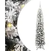 Image de vidaXL Sapin de Noël Artificiel Vert 180 cm PVC et Acier et Plastique, Déco de Salon, Arbre de Noël Artificiel Moderne en Cône, Éclairé par LED, Économiseur d'Espace