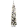 Image de vidaXL Sapin de Noël Artificiel Vert 210 cm PVC et Acier et Plastique, Déco de Salon, Arbre de Noël Artificiel Moderne en Cône, Éclairé par LED, Économiseur d'Espace