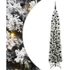 Image de vidaXL Sapin de Noël Artificiel Vert 210 cm PVC et Acier et Plastique, Déco de Salon, Arbre de Noël Artificiel Moderne en Cône, Éclairé par LED, Économiseur d'Espace
