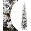 Image de vidaXL Sapin de Noël Artificiel Vert 210 cm PVC et Acier et Plastique, Déco de Salon, Arbre de Noël Artificiel Moderne en Cône, Éclairé par LED, Économiseur d'Espace