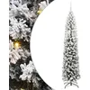 Image de vidaXL Sapin de Noël Artificiel Vert 210 cm PVC et Acier et Plastique, Déco de Salon, Arbre de Noël Artificiel Moderne en Cône, Éclairé par LED, Économiseur d'Espace