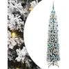 Image de vidaXL Sapin de Noël Artificiel Vert 210 cm PVC et Acier et Plastique, Déco de Salon, Arbre de Noël Artificiel Moderne en Cône, Éclairé par LED, Économiseur d'Espace