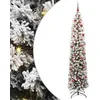 Image de vidaXL Sapin de Noël Artificiel Vert 240 cm PVC et Acier et Plastique, Déco de Salon, Arbre de Noël Artificiel Moderne en Cône, Éclairé par LED, Économiseur d'Espace