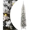Image de vidaXL Sapin de Noël Artificiel Vert 240 cm PVC et Acier et Plastique, Déco de Salon, Arbre de Noël Artificiel Moderne en Cône, Éclairé par LED, Économiseur d'Espace