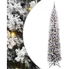 Image de vidaXL Sapin de Noël Artificiel Vert 240 cm PVC et Acier et Plastique, Déco de Salon, Arbre de Noël Artificiel Moderne en Cône, Éclairé par LED, Économiseur d'Espace