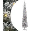 Image de vidaXL Sapin de Noël Artificiel Vert 270 cm PVC et Acier et Plastique, Arbre de Noël Moderne en cône, déco LED résistante, Festive pour Votre Maison, Jardin et terrasse