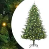 Image de vidaXL Sapin de Noël Artificiel pré-éclairé Vert 180 cm PVC et PE, Salon, Sapin de Noël Moderne, Décoratif, Lumière USB pour Une pièce Festive et saisonnière