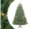Image de vidaXL Sapin de Noël Artificiel à Branches Articulées Vert 180 cm, Sapin de Noël Moderne, en cône, Durable, pour la déco des fêtes, éclairage Chaud, Affichage intérieur