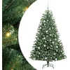 Image de vidaXL Sapin de Noël Artificiel à Branches Articulées Vert 180 cm, Sapin de Noël Moderne, en cône, Durable, pour la déco des fêtes, éclairage Chaud, Affichage intérieur