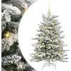 Image de vidaXL Sapin de Noël Artificiel à Branches Articulées Blanc 120 cm, Sapin de Noël Artificiel, déco Moderne, éclairage LED, alimenté par USB, Forme Conique, Style Minimaliste