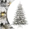 Image de vidaXL Sapin de Noël Artificiel à Branches Articulées Blanc 210 cm, Sapin de Noël Artificiel, déco Moderne, éclairage LED, alimenté par USB, Forme Conique, Style Minimaliste