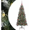 Image de vidaXL Sapin de Noël Artificiel Vert 120 cm PVC, Plastique et Acier, Salon, Arbre de Noël Moderne en cône, déco Festive, Design Minimaliste, éclairage LED, Accent Portable