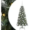 Image de vidaXL Sapin de Noël Artificiel Vert 120 cm PVC, Plastique et Acier, Salon, Arbre de Noël Moderne en cône, déco Festive, Design Minimaliste, éclairage LED, Accent Portable