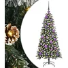 Image de vidaXL Sapin de Noël Artificiel Vert 120 cm PVC, Plastique et Acier, Salon, Arbre de Noël Moderne en cône, déco Festive, Design Minimaliste, éclairage LED, Accent Portable