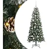 Image de vidaXL Sapin de Noël Artificiel Vert 150 cm PVC, Plastique et Acier, Salon, Arbre de Noël Moderne en cône, déco Festive, Design Minimaliste, éclairage LED, Accent Portable