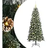 Image de vidaXL Sapin de Noël Artificiel Vert 150 cm PVC, Plastique et Acier, Salon, Arbre de Noël Moderne en cône, déco Festive, Design Minimaliste, éclairage LED, Accent Portable