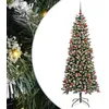 Image de vidaXL Sapin de Noël Artificiel Vert 180 cm PVC, Plastique et Acier, Salon, Arbre de Noël Moderne en cône, déco Festive, Design Minimaliste, éclairage LED, Accent Portable