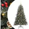 Image de vidaXL Sapin de Noël Artificiel Vert 150 cm PVC, Plastique et Acier, Arbre de Noël Moderne en cône, déco écolo, lumières LED, Affichage Festif intérieur-extérieur
